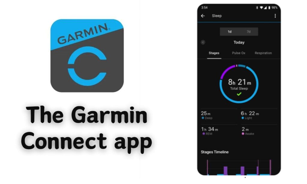 Garmin Vivosmart 5 The Garmin Connect app